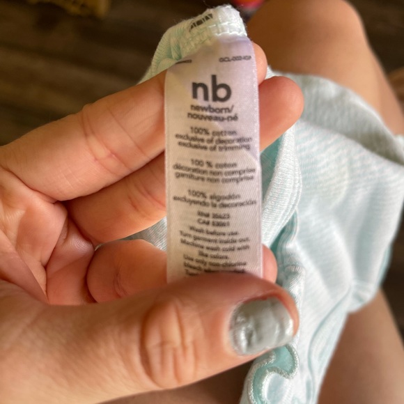 Baby Ruffle Sleeve Pinstripe Onesie - Picture 4 of 5